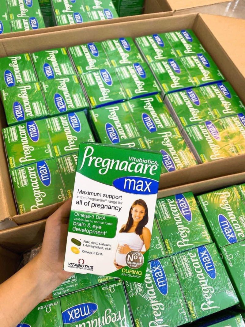 Vitamin tổng hợp cho bà bầu Pregnacare Max, Anh (84 viên) bổ sung Vitamin C, D3, DHA, Axit Folic cho bà bầu