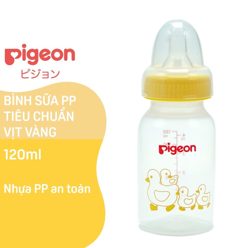 Bình Sữa Nhựa Pigeon PP Tiêu Chuẩn Hình Vịt 120ml