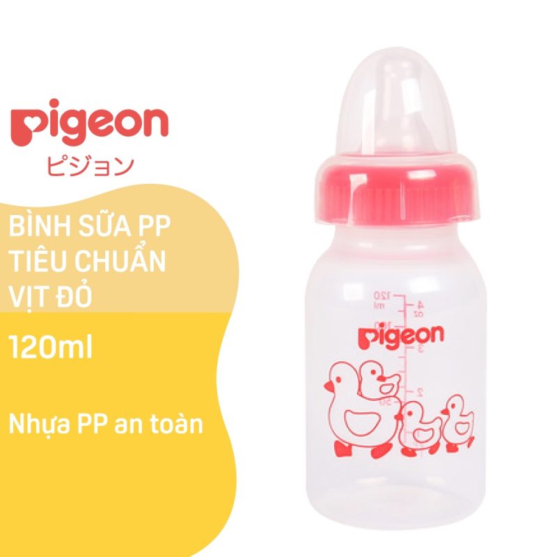 Bình Sữa Nhựa Pigeon PP Tiêu Chuẩn Hình Vịt 120ml