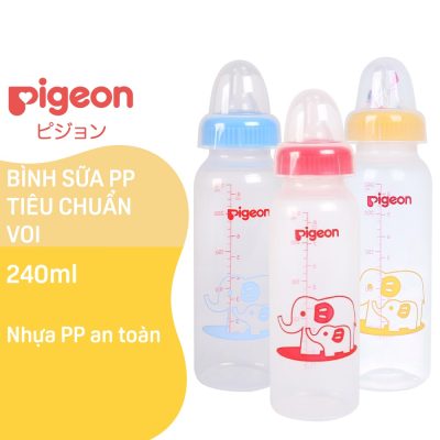 Bình Sữa Nhựa Pigeon PP Tiêu Chuẩn Hình Voi 240ml